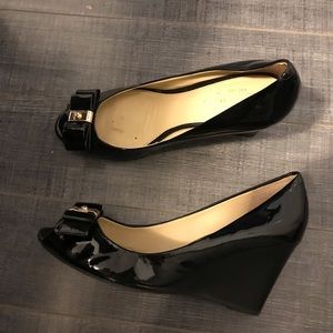 Coach Open Toe Bow Wedges